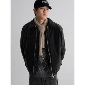 (455Y38LYZ5) [에잇세컨즈] 레더라이크 칼라 패딩  블랙