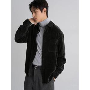 (455Y64LY95) [에잇세컨즈] 벨루어 코듀로이 셔츠  블랙