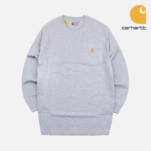 칼하트 워크 포켓 라운드넥 긴팔 스웨트셔츠 K126-HGY