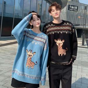 오버핏니트 남녀공용 커플 루돌프 니트 HH-B96