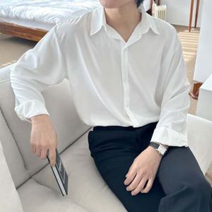 긴팔 롱 셔츠 남성 캐주얼 구김적은 무지 카라 남방
