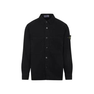 25 FW 스톤 아일랜드 로고 패치 롱슬리브 코튼 셔츠 블랙 K2S151200025S0184