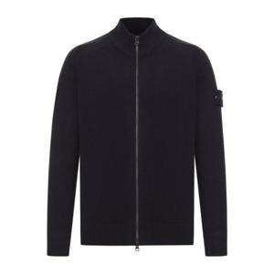 25 FW 스톤 아일랜드 로고 패치 와펜 집업 가디건 블랙 K2S155100044S00B4