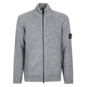 25 FW 스톤 아일랜드 로고 패치 와펜 집업 가디건 그레이 K2S155100051S00N1