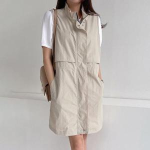 빅사이즈 505 하이넥지퍼사파리조끼 DBNG852