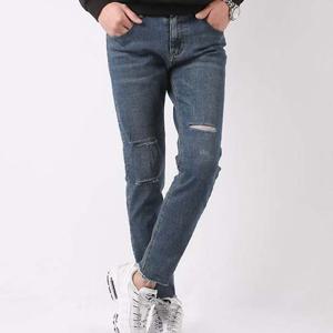 남자 데이트룩 데일리 무릎 밑단 컷팅 포인트 청바지 남자바지