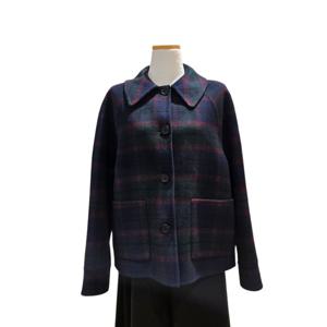 [에이비에프지]체크 카라넥  크롭 모직자켓 AGNZ4ZJ06J