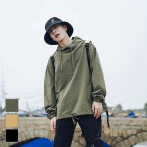 남성 봄 여름 넉넉한핏 앞포켓 아노락 깔끔 후드티
