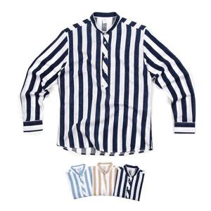 남자오버핏남방 헨리넥 빅 스트라이프 남자셔츠