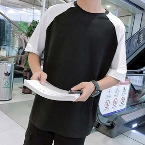 남자 소매 배색 반팔 티셔츠 DS-AL805 남자프린팅반팔티