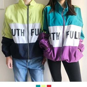 커플아우터 커플시밀러룩 레트로 윈드러너 여자 바람막이