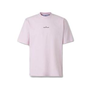 25 FW 스톤 아일랜드 로고 프린트 크루넥 티셔츠 핑크 K2S152100037S0241S0241