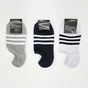 남성 발 편한 쫀쫀한 발등 줄무늬 덧신 5켤래 묶음