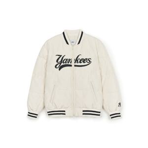 MLB패딩 GQC 3ADJV0346-50CRD 바시티 앞판 컬시브 립 중량 숏패딩 뉴욕양키스