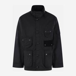 바버 블랙 왁스드 코튼 코듀로이 필드 재킷 MWX2480 BK71