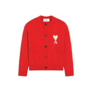 AMI Paris 하트 에이 로고 니트 가디건 H25UKC366KN0135