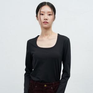 WOMAN 히트젯 히트 U넥 티셔츠 [BLACK] / WBE4L01516