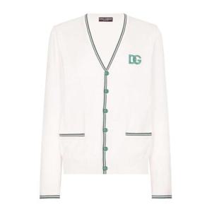 돌체앤가바나 로고 자수 실크 가디건 GXV30ZJBSJV