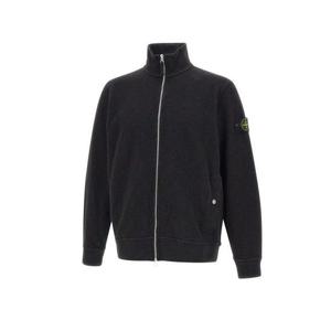 25 FW 스톤 아일랜드 로고 패치 와펜 지퍼 스웨트셔츠 자켓 블랙 K2S156100055S0238