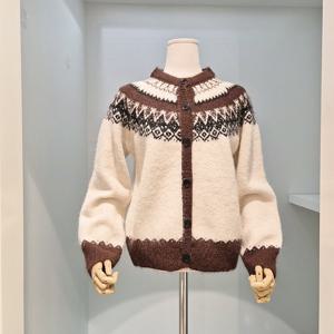 [밸리걸] 북유럽풍 노르딕 니트 가디건 609681