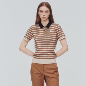 [링스골프]여성 스트라이프 반팔니트 L21E3SR258BP