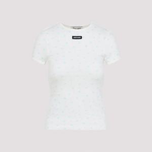 미우미우 반팔 티셔츠 MJNA08SOOO18ZU F0AZ1 WHITE