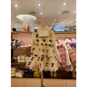 프렌치캣5 여아 아이보리리본샤기모원피스 (Q56DBO110)