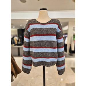 [비지트인뉴욕] 배색 스트라이프 루즈핏 니트 (VBRLK80)