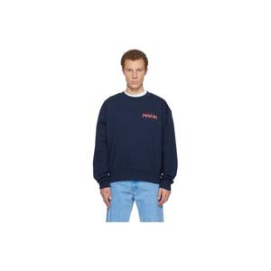 25 FW 마르니 남성 네이비 로고 패치 스웨트셔츠 252379M204000