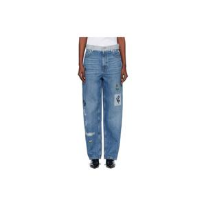 25 FW 마르니 여성 블루 자수 데님 진 252379F069002