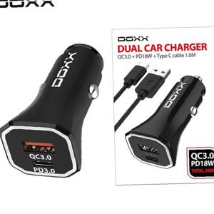 DOXX 듀얼 초고속 차량용 충전기 PSCC-36WQCPD 블랙