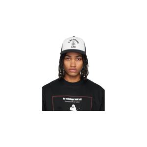 BAPE 볼캡 블랙   화이트 컬러 카모 제너럴 메시 볼캡 252546M139010