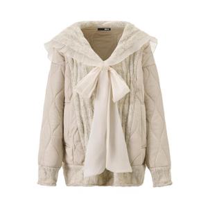 [비엔엑스]빅카라 리본 타이 퀼팅 패딩 점퍼 (BX4JP031L0)