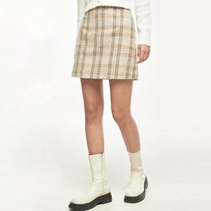 [미쏘]울체크 A라인 미니스커트 (MIWWHCV01C-T)