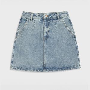 [미쏘]원버튼 미니 데님 스커트 (MIWWHC907J-T)