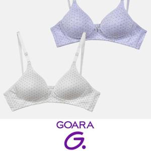 심플한 도트 무늬 베이직 노와이어 A컵 브라