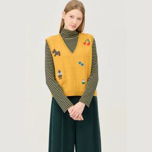 [베네통]모티브 브이넥 니트 베스트_BAKV58461