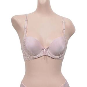 로맨틱한 레이스 리본 포인트 3 4컵 와이어 B컵 브라