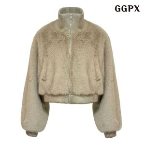 GGPX 소프트 밍크 하이넥 퍼 하프 자켓 (GPDJK015D)