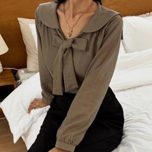 나야홍 / 빅사이즈 511 리본타이세라블라우스 DYPV673