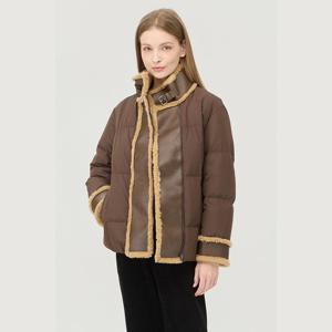 [베네통]무스탕 블록 덕다운 점퍼 (BAPDE8561)