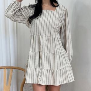 나야홍 / 빅사이즈 511 세로잎패턴주름원피스 DYPV672