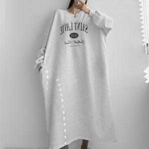 나야홍 / 빅사이즈 511 기모오버핏메이원피스 DNMV675