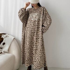 나야홍 / 빅사이즈 511 어텐션호피기모원피스 DNMV676