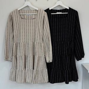 나야홍 / 빅사이즈원피스 V672L511 스퀘어패턴캉캉원피스 YP