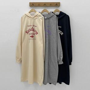 나야홍 / 빅사이즈원피스 Q221L510 댄스나염기모후드원피스 RD