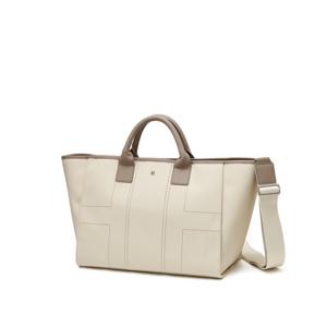 [헤지스골프][BEST]아이보리 여성 컬러배색 가죽 XL 토트백(HWBA5E101IV)