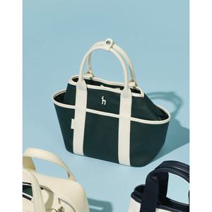 [헤지스골프][BEST]그린 여성 컬러배색 가죽 토트백(HWBA5E103E3)