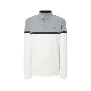 [헤지스골프][BEST]남성 컬러배색 긴팔 카라 티셔츠 HUTS5C616OW