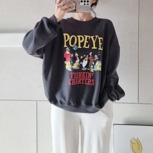 나야홍 / 빅사이즈 511 챕터프린팅기모맨투맨 DNST356